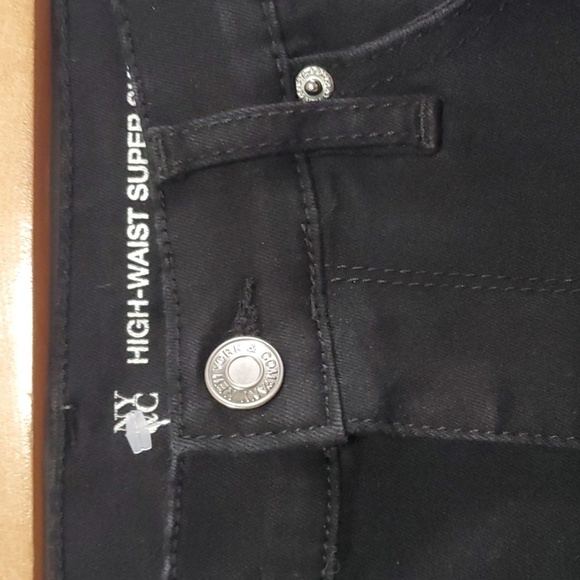 New York & Company Jeans Womens Size 6 Black White Side Stripe Fabric Comfy - Picture 4 of 14